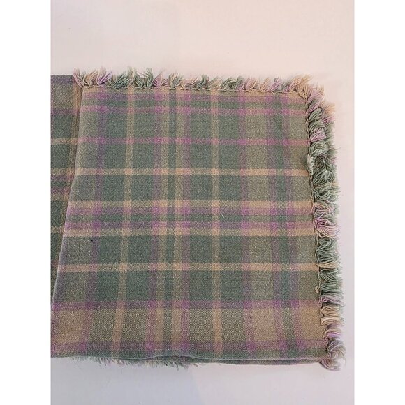 Set Of 6 Vintage Pastel Plaid Fringed Cotton Fabric Napkins 16"x16" Soft Home Dé - Picture 7 of 10